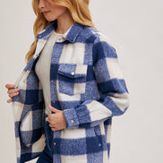 BLUIVY PLAID BRUSHED FLANNEL SHACKET