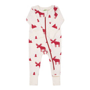 BABY Organic Signature Print '2-Way' Zip Romper - Long Sleeve
