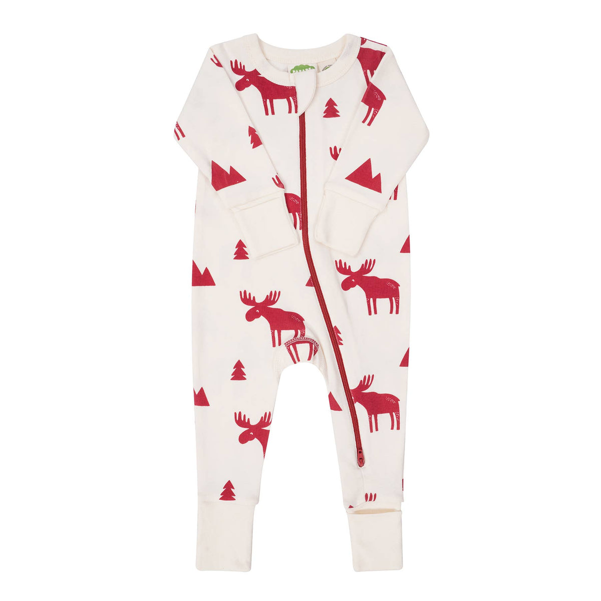 BABY Organic Signature Print '2-Way' Zip Romper - Long Sleeve