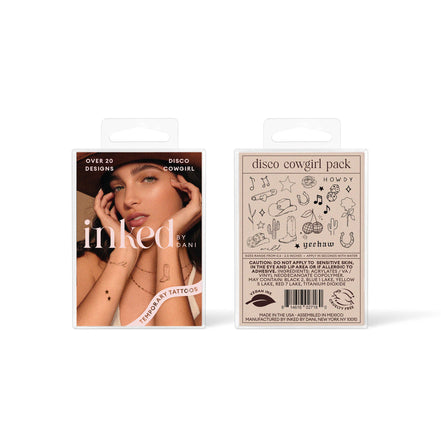 INKED BY DANI Disco Cowgirl Temporary Tattoo Pack
