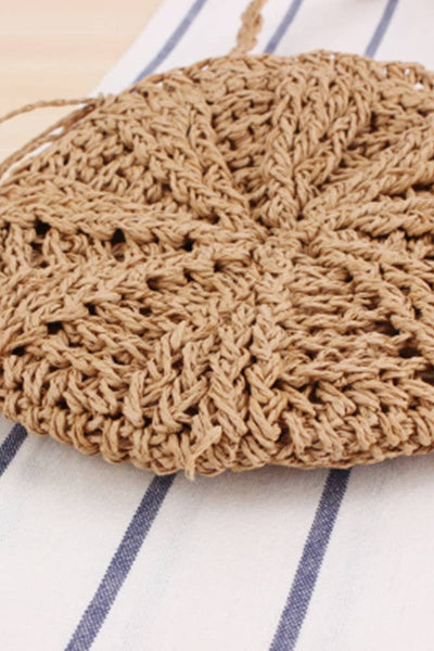 Straw Crochet Round Crossbody Bag