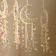 Crystolver Woven round/moon Suncatcher Hanging