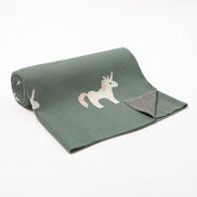 Bleu La La 100% Luxury Cotton Swaddle Receiving Baby Blanket - Unicorn