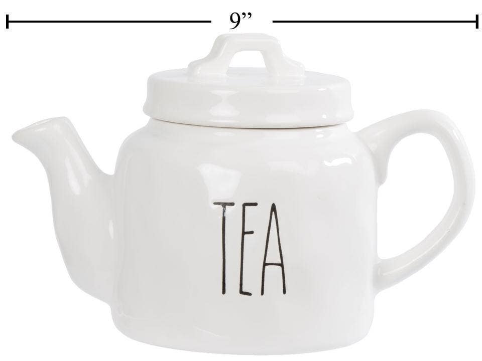 TRUU Farmhouse Modern Ceramic Teapot,D:3.35