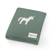 Bleu La La 100% Luxury Cotton Swaddle Receiving Baby Blanket - Unicorn