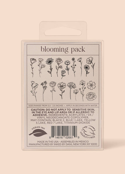 INKED BY DANI Blooming Temporary Tattoo Pack