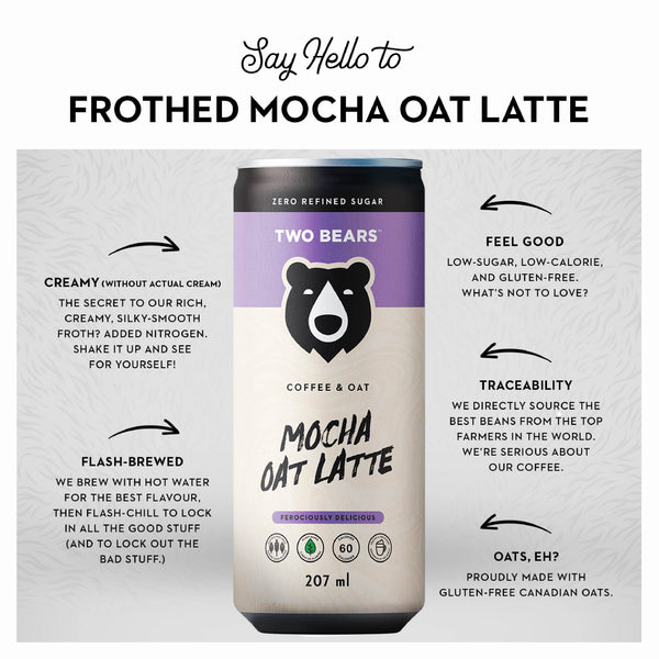 TWO BEARS Frothed Mocha Oat Latte (207 ml)