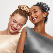 KITSCH Satin Sleep Pillow Scrunchies - Charcoal/Gold