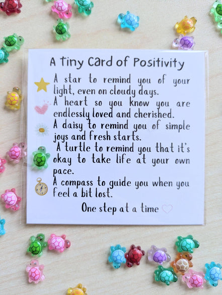 UNLIFTED INK Positivity Turtle Figurine Card with Custom Note Option