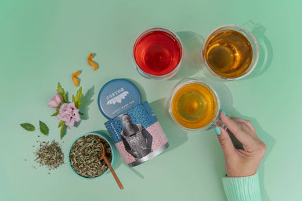 JUST TEA Herbal Tea Trio Tin & Spoon - Organic, Fair-Trade Tea Gift