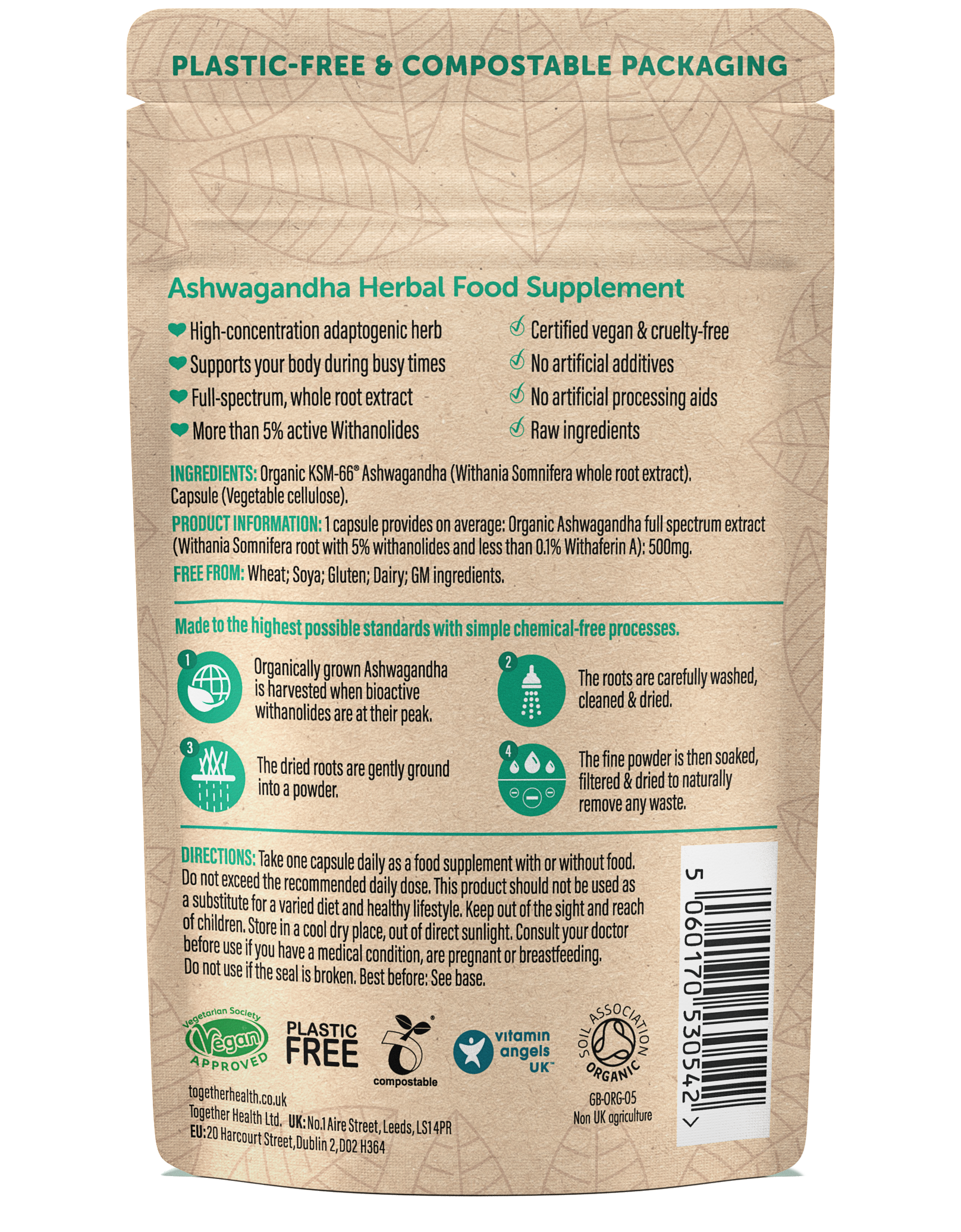 Together Health Ashwagandha Supplement – Organic – 30 Capsules