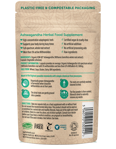 Together Health Ashwagandha Supplement – Organic – 30 Capsules