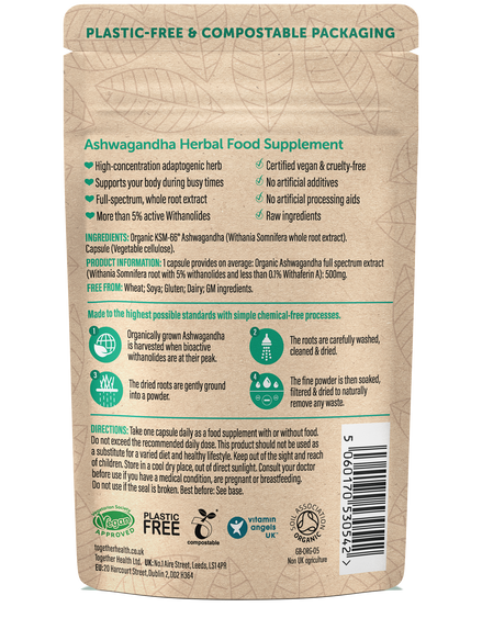 Together Health Ashwagandha Supplement – Organic – 30 Capsules