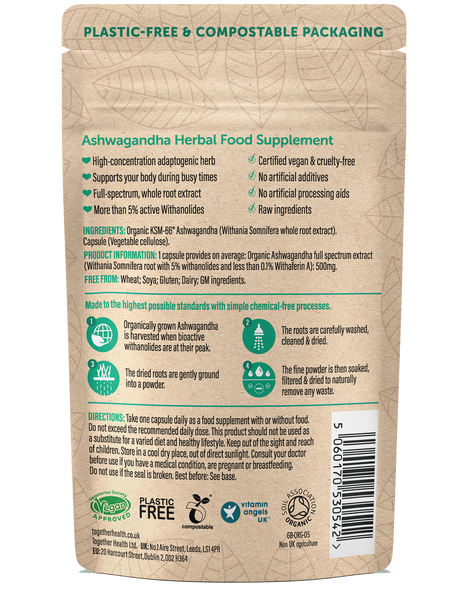 Together Health Ashwagandha Supplement – Organic – 30 Capsules