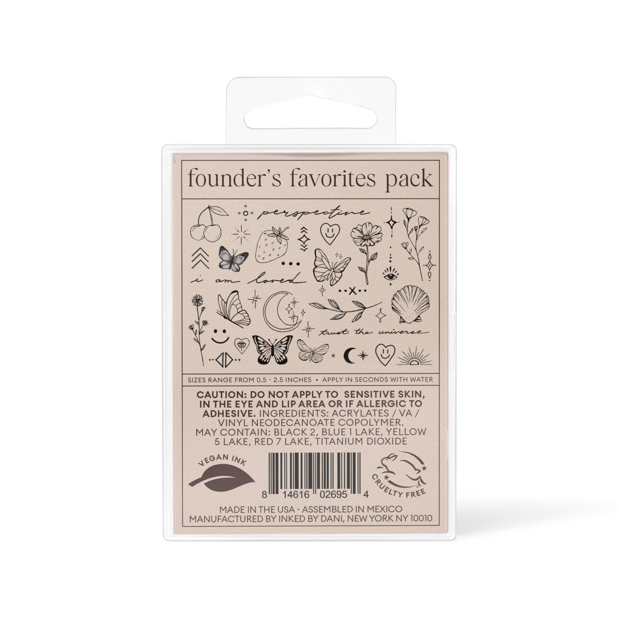INKED BY DANI Founders Favorites Temporary Tattoo Pack