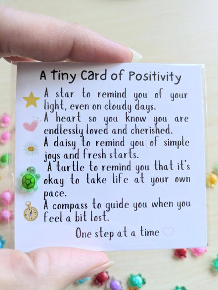 UNLIFTED INK Positivity Turtle Figurine Card with Custom Note Option