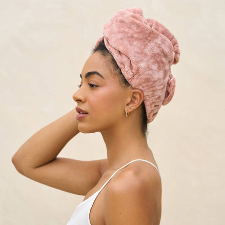 KITSCH Terracotta Plush Microfiber Hair Towel Turban