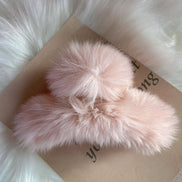 Lady June Plush French Hair Claw, Fluffy Hair Clips, Fuzzy Hair Clips