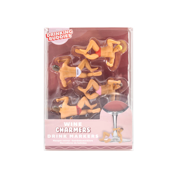 NPW Drinking Buddies Wine Charmer Drink Markers-4 Pack