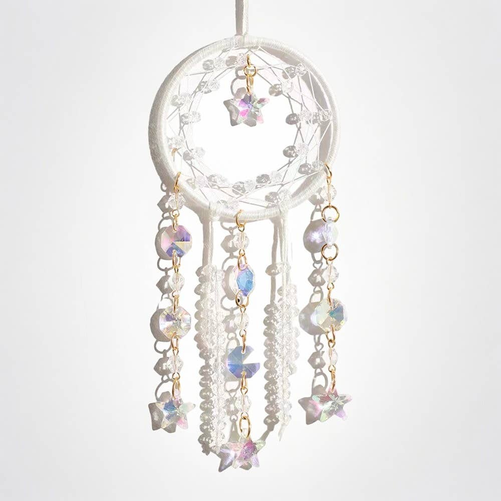 Crystolver Woven round/moon Suncatcher Hanging