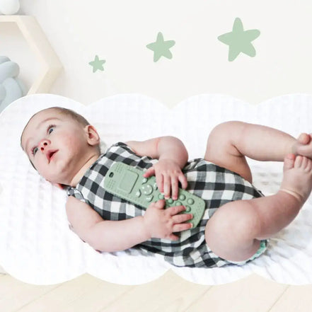 Baby bliss Sensory Popper Teether Phone - Sage
