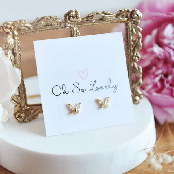 Oh So Lovely Leila Butterfly Stud Earrings