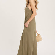 BLUIVY CRISS-CROSS BACK WIDE LEG JUMPSUIT
