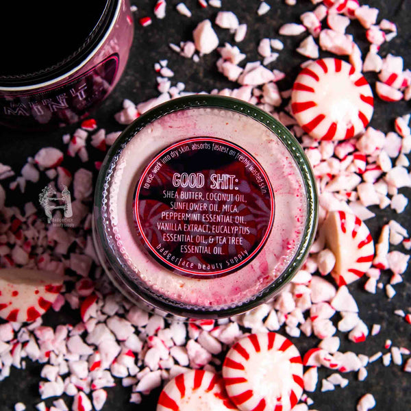 Badgerface Peppermint Body Butter. Unique Body Care Gift.