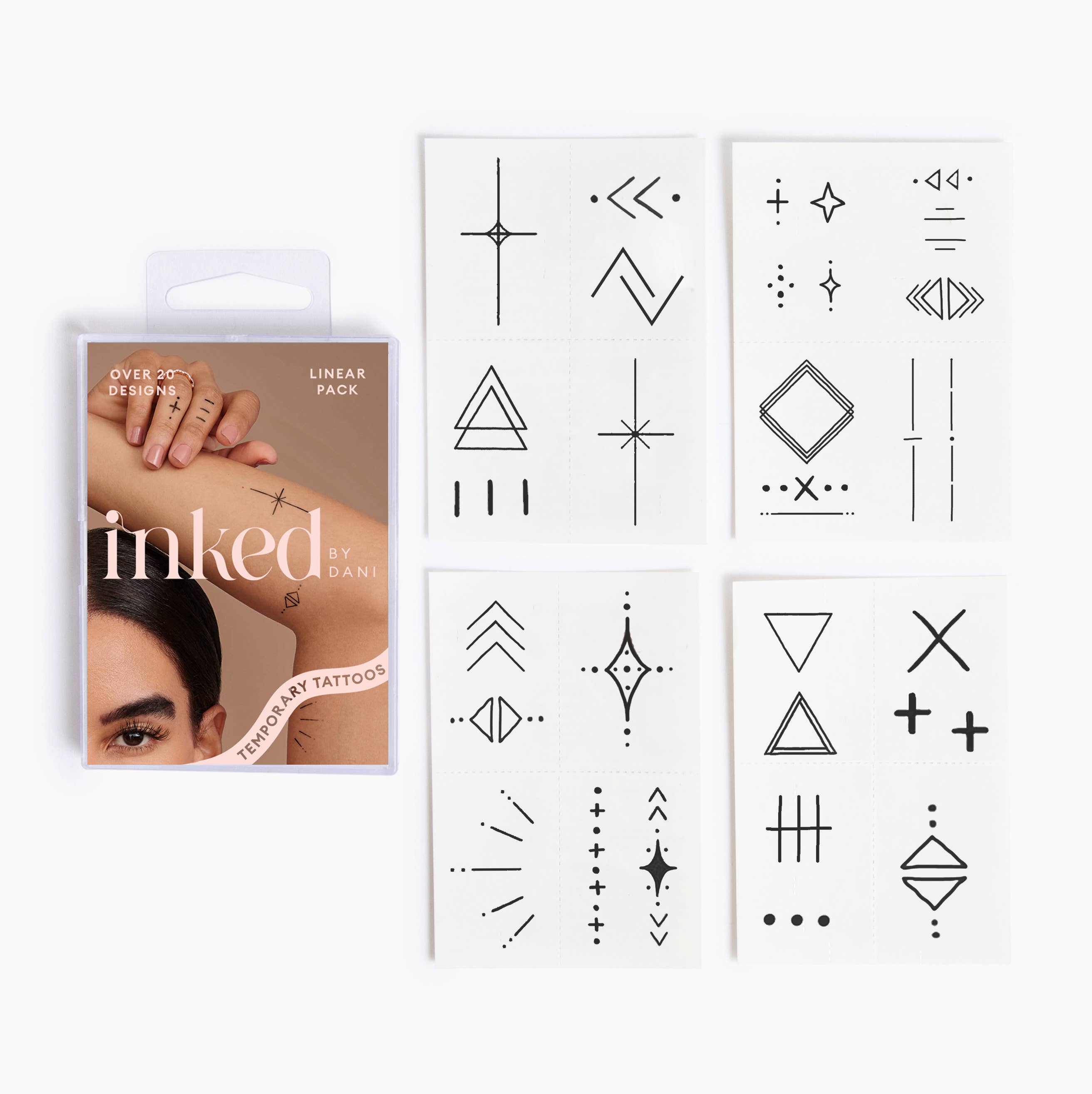 INKED BY DANI Linear Temporary Tattoo Pack