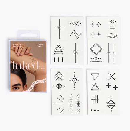 INKED BY DANI Linear Temporary Tattoo Pack