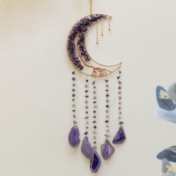 Crystolver 60cm Crystal Tree of Life Moon Dreamcatcher