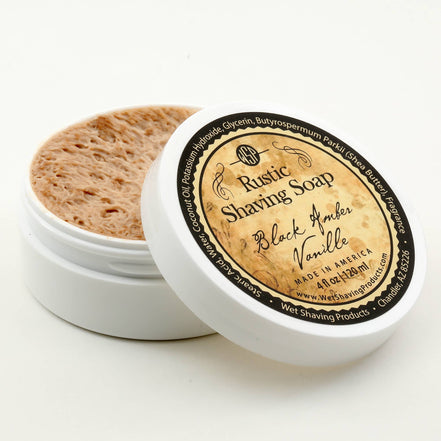 WET SHAVING Rustic Shaving Soap - Black Amber VanilleRustic Shaving Soap - Black Amber Vanilla - 4 Fl oz