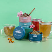 JUST TEA Herbal Tea Trio Tin & Spoon - Organic, Fair-Trade Tea Gift