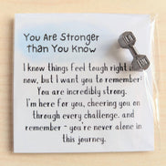 UPLIFTED Encouragement Card with Tiny Dumbbell for Tough Times
