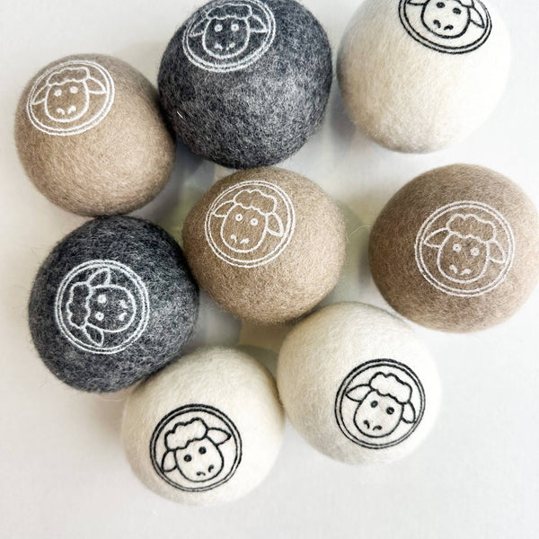 Natural Organic Handmade Wool Dryer Balls - Set of 6