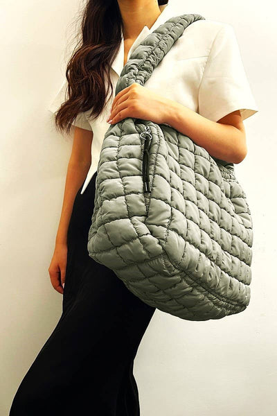 24 POPS Oversized Quilted Carryall Crossbody Bag