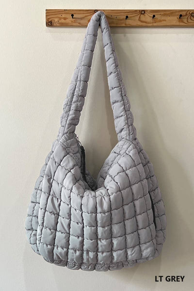 24 POPS Oversized Quilted Carryall Crossbody Bag