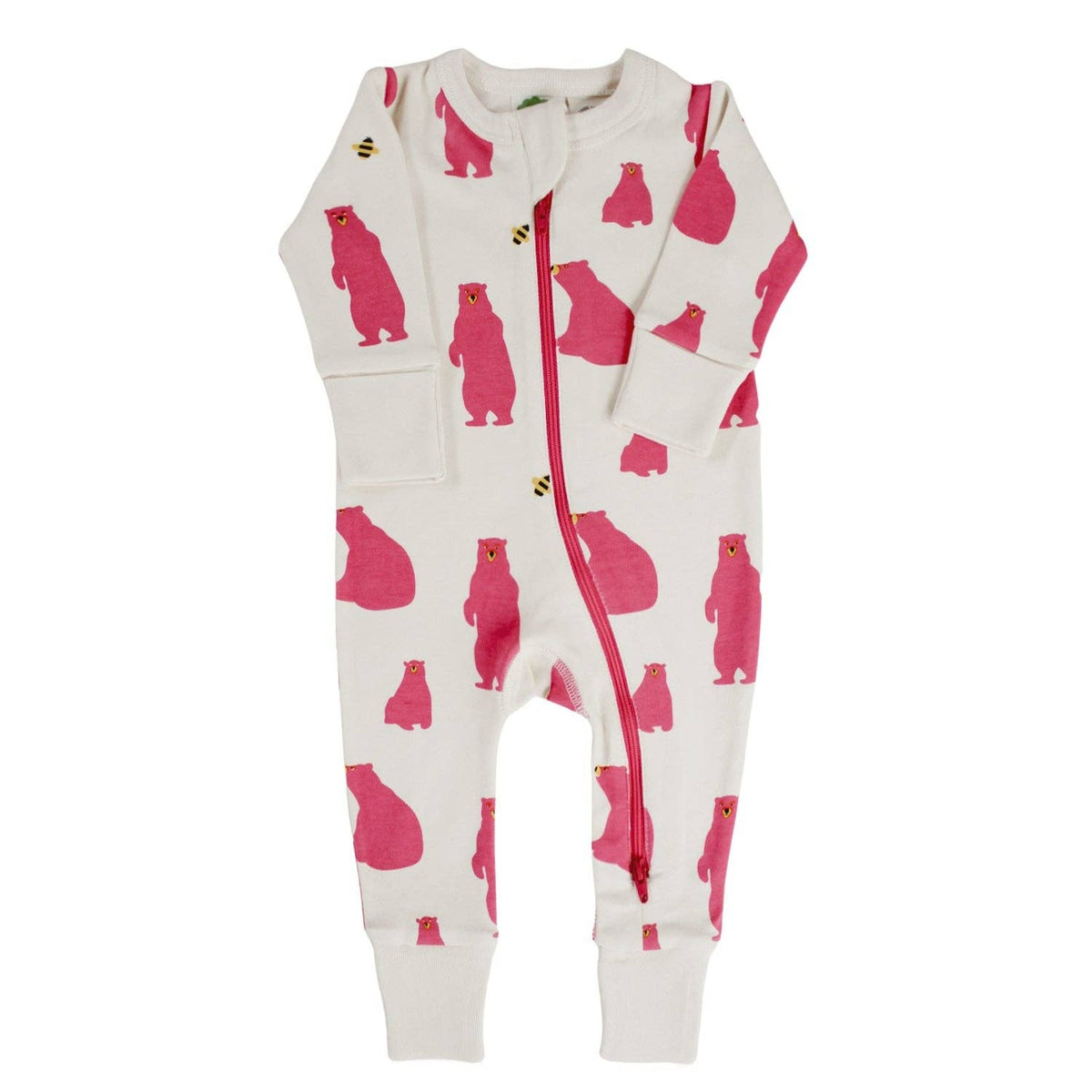 BABY Organic Signature Print '2-Way' Zip Romper - Long Sleeve