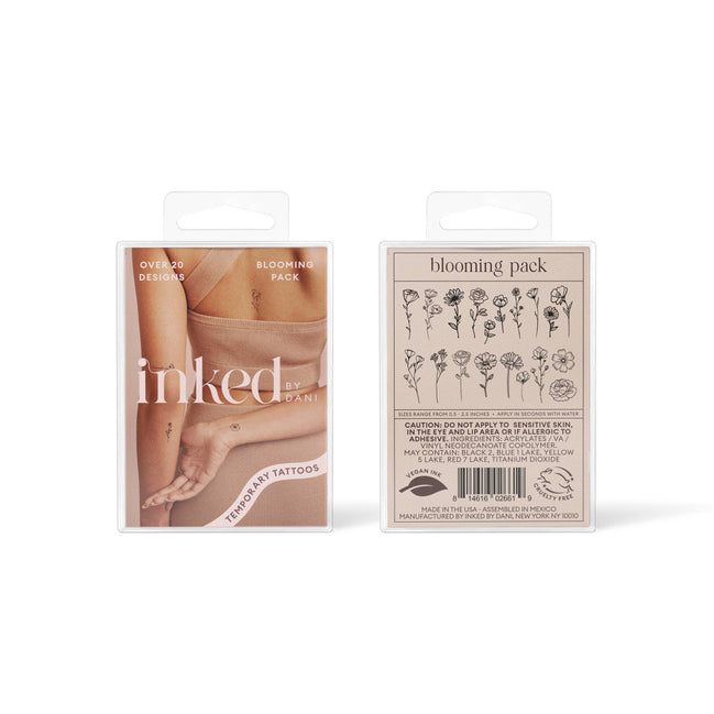 INKED BY DANI Blooming Temporary Tattoo Pack