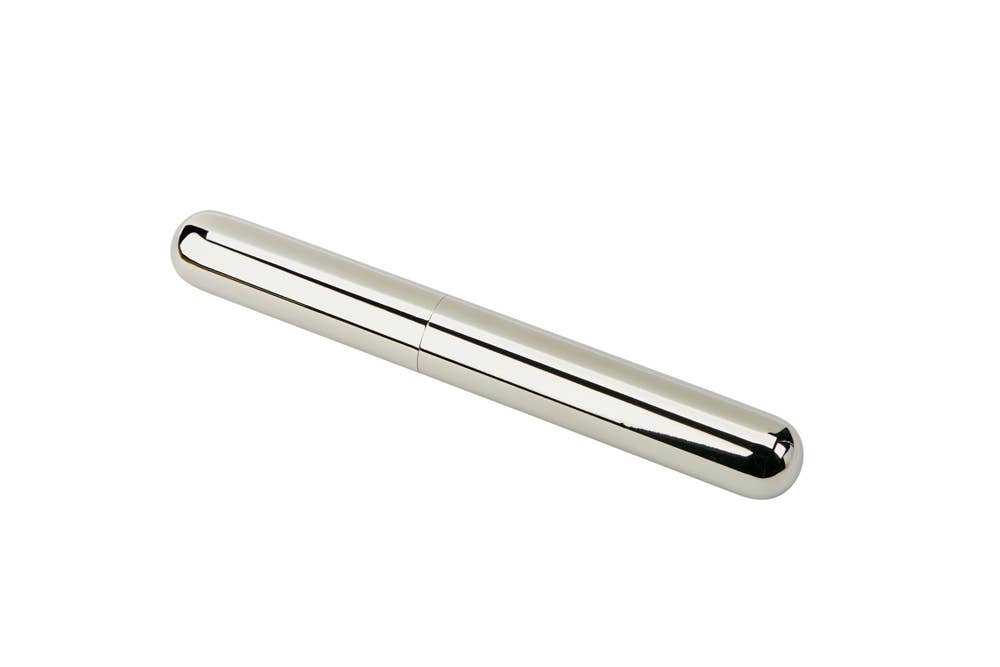 CREATIVE GIFTS Stainless Steel Cigar Tube with Black Pouch-Groomsmen's Gift