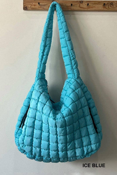 24 POPS Oversized Quilted Carryall Crossbody Bag