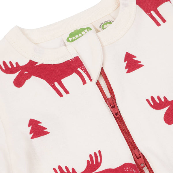 BABY Organic Signature Print '2-Way' Zip Romper - Long Sleeve