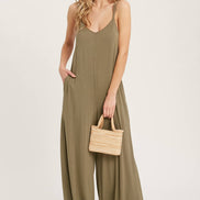 BLUIVY CRISS-CROSS BACK WIDE LEG JUMPSUIT