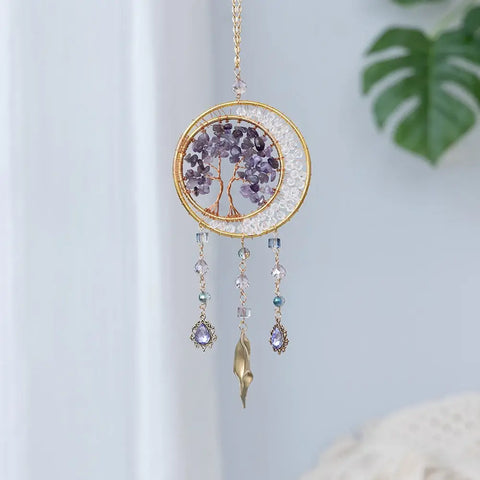 Crystolver Amethyst Tree of Life Beaded Hanging