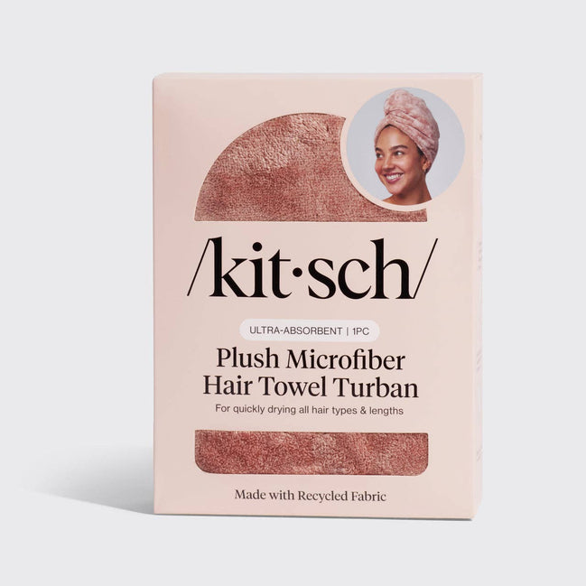KITSCH Terracotta Plush Microfiber Hair Towel Turban