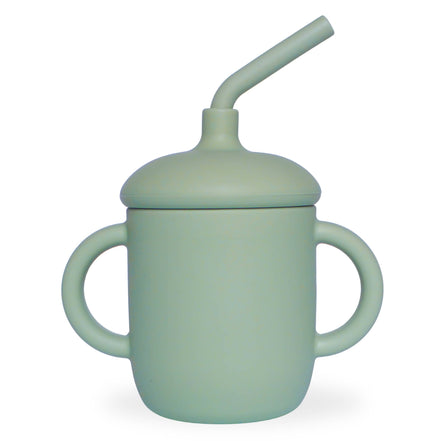 Baby bliss Sippy Cup with Straw, Spill-Proof & Anti-Stain - Sage