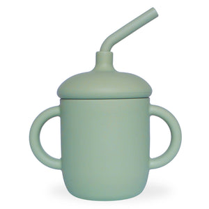 Baby bliss Sippy Cup with Straw, Spill-Proof & Anti-Stain - Sage