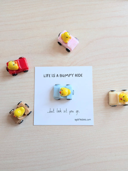 UNLIFTED INK Duck Driving Car Mini Encouragement Card