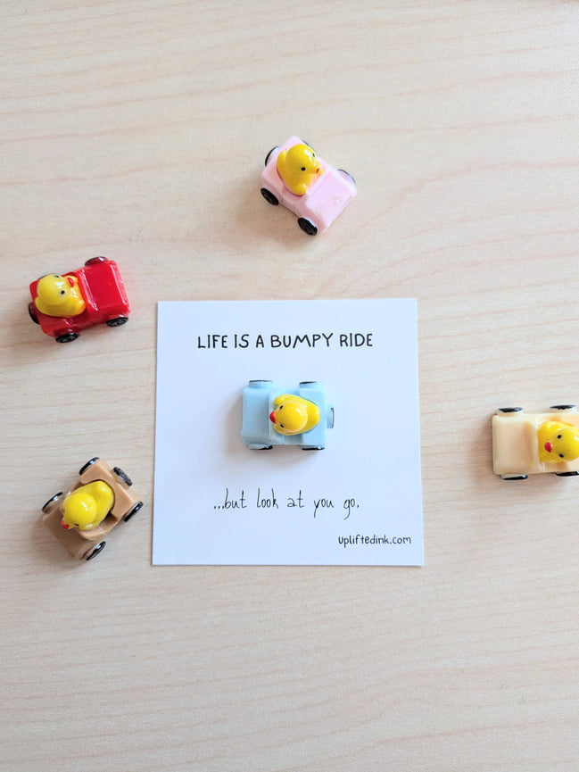 UNLIFTED INK Duck Driving Car Mini Encouragement Card