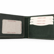 Men’s Full-Grain Crazy Leather Bifold Wallet with ID Window